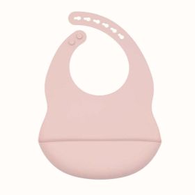 Baby Solid Color Food Grade Silicone Bibs (Color: Light Pink, Size/Age: Average Size (0-8Y))