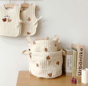 Baby Embroidered Pattern Baby Bottle Storage Basket (Color: brown, Size/Age: Average Size (0-12Y))