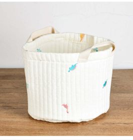 Baby Embroidered Pattern Baby Bottle Storage Basket (Color: Blue, Size/Age: Average Size (0-12Y))