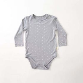 Baby Floral & Heart Pattern Soft Cotton Long Sleeved Onesies (Color: Blue, Size/Age: 66 (3-6M))