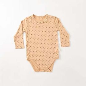 Baby Floral & Heart Pattern Soft Cotton Long Sleeved Onesies (Color: pink, Size/Age: 73 (6-9M))