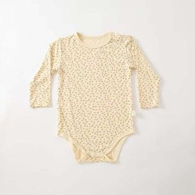 Baby Floral & Heart Pattern Soft Cotton Long Sleeved Onesies (Color: Apricot, Size/Age: 80 (9-12M))