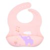 Baby Cartoon Animal Print Food Grade Multi-Adjustable Silicone Bibs