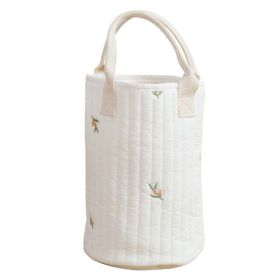 Baby Embroidered Pattern Baby Bottle Storage Mommy Handbag With Compartment (Color: White, Size/Age: Average Size (0-12Y))