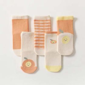 Tube Socks 1Lot=5pairs (Color: orange, Size/Age: M (1-3Y))