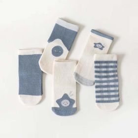 Tube Socks 1Lot=5pairs (Color: Blue, Size/Age: M (1-3Y))