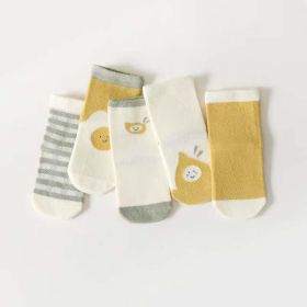 Tube Socks 1Lot=5pairs (Color: yellow, Size/Age: S (0-1Y))