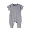 Baby Solid Color Thin Style Short Sleeve Rompers Sleepwear