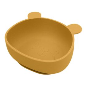 Baby Cartoon Panda Shape Complementary Food Training Silicone Bowl (Color: yellow, Size/Age: Average Size (0-8Y))