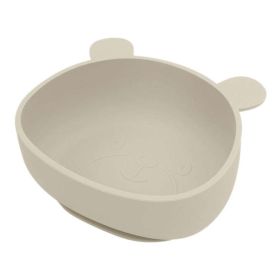 Baby Cartoon Panda Shape Complementary Food Training Silicone Bowl (Color: Khaki, Size/Age: Average Size (0-8Y))