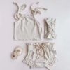 Baby Girl Solid Color Sling Triangle Shorts Sets