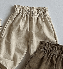 Baby Solid Color Loose Casual Pants (Color: Beige, Size/Age: 130 (7-8Y))