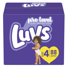 Luvs Pro Level Comfortable Soft Diapers - Size 4, 88 Count (Brand: Luvs)