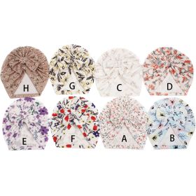 Polyester Baby Bow Hat Creative Printing Girls' Hat Infants Baby Hat (Option: 8 Colors Mixed)