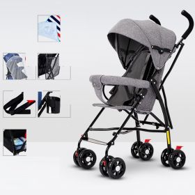 Sit And Lie Down Baby Portable Folding Simple Trolley (Option: Flagship version grey)