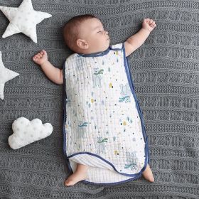 Cotton Gauze Sleeveless Vest Newborn Children's Sleeping Bag (Option: Star Blue Bear6-S)