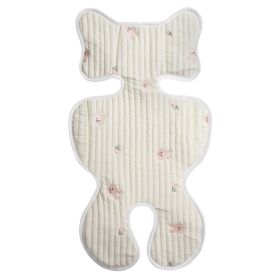 Stroller Thin Breathable Cotton Embroidered Seat Cushion (Option: Rabbit)