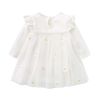 Baby Girls Floral Lace Patchwork Design Ruffle Long-Sleeved Dress Onesies In Spring & Autumn