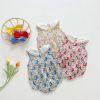 Baby Girl Floral Print Pattern With Headband Sleeveless Onesie