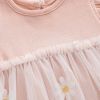 Baby Girls Floral Lace Patchwork Design Ruffle Sleeveless Dress Onesies In Summer