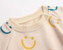 Baby Girl Smiley Print Pattern Long-Sleeve Design Round Collar Onesies