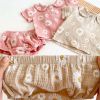 Baby Girl Floral Print Doll Collar Design Neck Buttoned Tops Combo Shorts Sets