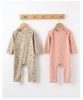 Baby Print Pattern Envelope Neckline Long Sleeved Soft Rompers Home Clothes