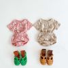 Baby Girl Floral Print Doll Collar Design Neck Buttoned Tops Combo Shorts Sets