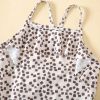 Baby Girl Floral Print Pattern Lace Design Sling Swimsuit Onesies In Summer