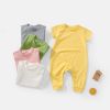 Baby Solid Color Thin Style Short Sleeve Rompers Sleepwear