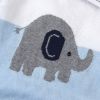 Baby Boy 1pcs Elephant Embroidered Graphic Contrast Design Crotch Romper