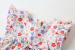 Baby Girls Floral Print Pattern With Bow Tie Design Round Collar Sleeveless Princess Newborn Onesies Dress