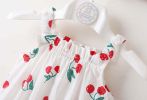 Baby Girls Floral Pattern Sleeveless Summer Rompers With Hat In Summer