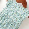 Baby Girl Floral Pattern Ruffle Sleeveless Or Long-Sleeved Design Newborn Summer Round Collar Onesies