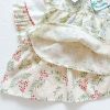 Baby Girl Floral Print Pattern Embroidered Lapel Sleeveless Tops Combo Shorts Two-Piece Sets