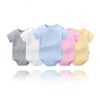 Baby Solid Color Short Sleeve Soft Cotton Comfy Onesies