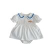 Baby Cartoon Patched Pattern Doll Neck Onesies Dress