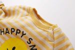 Baby 1pcs Striped & Dot Pattern Long Sleeved Romper Jumpsuit