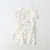 Baby 1pcs Plaid & Heart Pattern Tee Combo Shorts Simply Style Sets