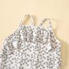 Baby Girl Floral Print Pattern Lace Design Sling Swimsuit Onesies In Summer