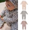 Baby Ditsy Flower Pattern Envelope Collar Nordic Style Jumpsuit