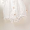 Baby Girl Lace Jacquard Design Solid Color With Lace Innocent And Lovely Onesies In Summer