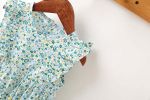 Baby Girl Floral Pattern Ruffle Sleeveless Or Long-Sleeved Design Newborn Summer Round Collar Onesies