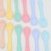 Baby Food Grade Complementary Food Training Silicone Spoon Fork Sets