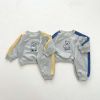 Infant Baby Unisex Bear Print Round Collar Top Combo Long Pants In Sets