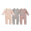 Baby Ditsy Flower Pattern Envelope Collar Nordic Style Jumpsuit