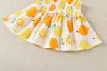 Baby Girl Lemon Fruit Print Sleeveless Dress Combo Short Pants In Sets