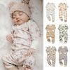 Baby Floral Graphic Envelope Collar Design Soft Cotton Nordic Style Jumpsuit