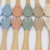 Baby Food Grade Wooden Handles Silicone Spoon Fork Cutlery