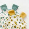 Baby Girl Floral Print Sleeveless Suspenders Onesies